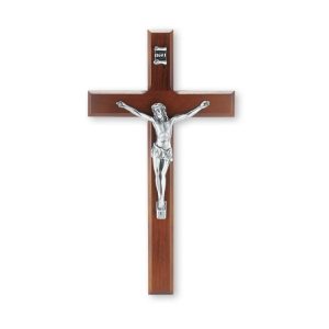 CRUCIFIX - WALL with Antique Silver Finish Corpus-P65 #411A-10W23