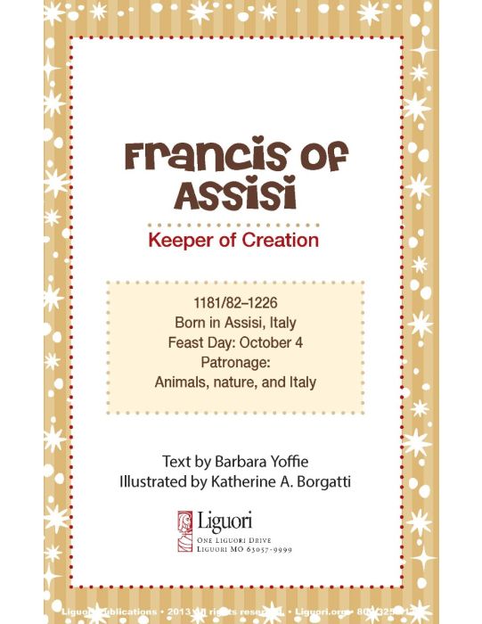 FRANCIS OF ASSISI Keeper Of Creation BY BARBARA YOFFIE - Image 3