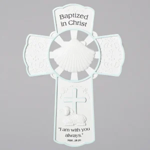 BLUE BAPTISMAL WALL CROSS NO. 42698