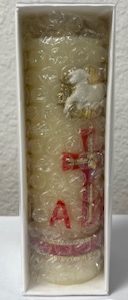 CIRIO CANDLE WITH CROSS, ALPHA AND OMEGA Size 6x2