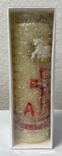 CIRIO CANDLE WITH CROSS, ALPHA AND OMEGA Size 6x2