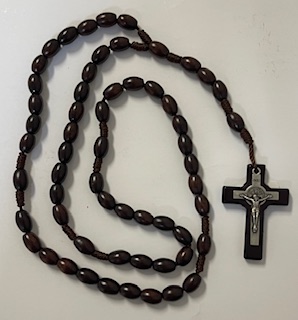SAINT BENEDICT ROSARY With Wood Beads - Image 3