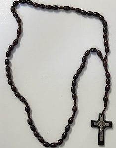SAINT BENEDICT ROSARY With Wood Beads