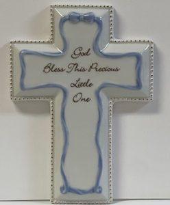 GOD BLESS THIS PRECIOUS LITTLE ONE BAPTISMAL WALL CROSS