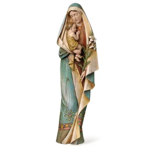 MADONNA AND CHILD WITH LILY STATUE 12 1/2" #27013