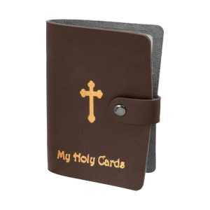 MY HOLY CARDS Leatherette Prayer Card Holder - Brown #1624BN