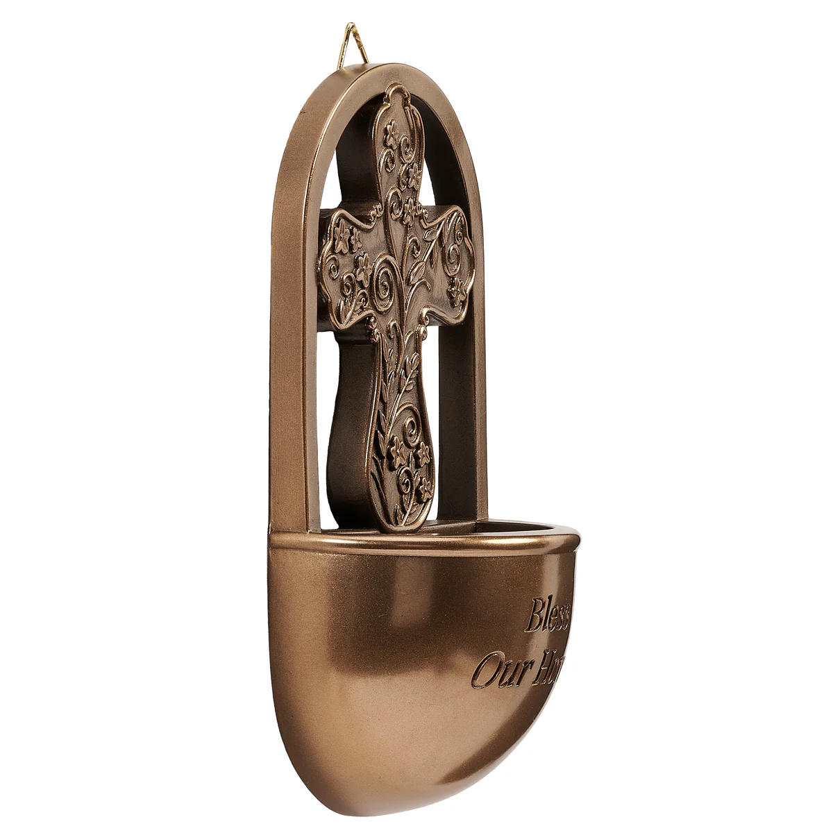 BLESS OUR HOME HOLY WATER FONT Bronze #20293 - Image 2