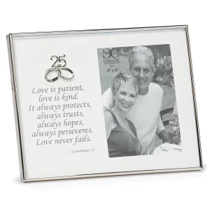 25th WEDDING ANNIVERSARY FRAME Love Is Patient Scripture #19896