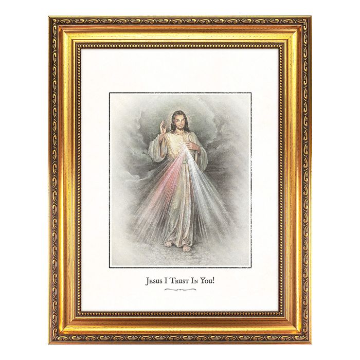 DIVINE MERCY Engraved Framed Art #131E-123EN