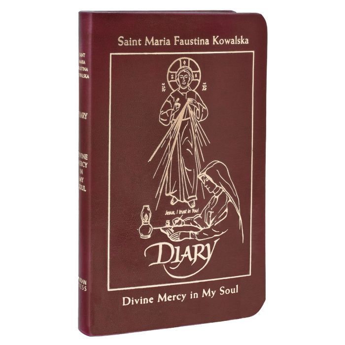DIARY OF SAINT MARIA FAUSTINA KOWALSKA Divine Mercy in My Soul Burgundy Leather #DDBURG