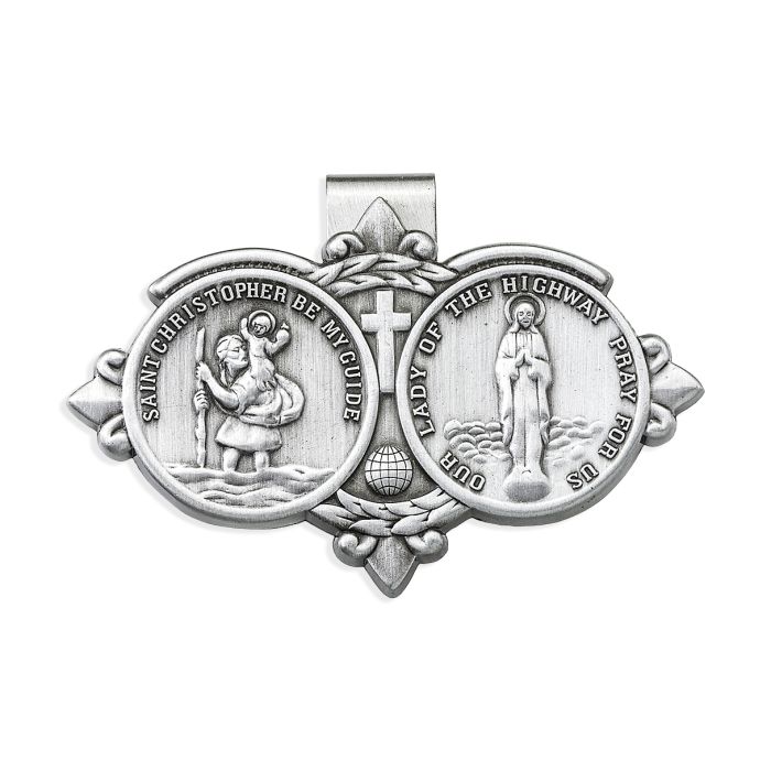 AUTO VISOR CLIP St Christopher and Our Lady Of The Highway #V-5049