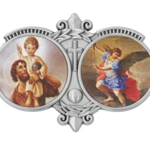 AUTO VISOR CLIP St Christopher and St Michael the Archangel #GV917