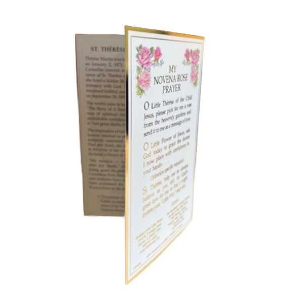 SAINT THERESE OF THE CHILD JESUS NOVENA ROSE PRAYER CARD - Image 2