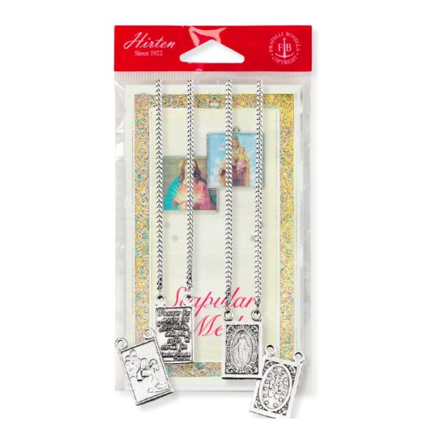 SCAPULAR WITH MIRACULOUS MEDAL and CARD