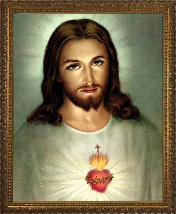 SACRED HEART OF JESUS TRADITIONAL FRAMED ART 12X10