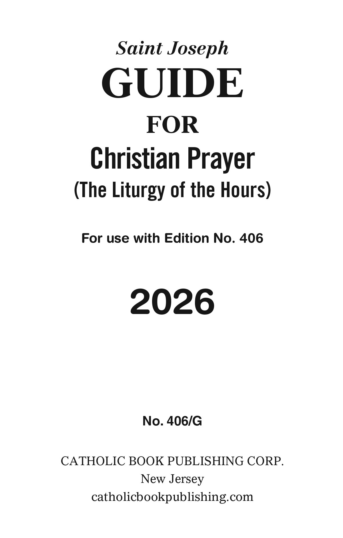 CHRISTIAN PRAYER GUIDE FOR 2026 # 406/G