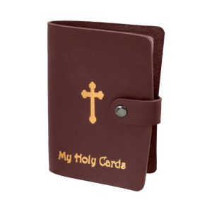 MY HOLY CARDS Leatherette Prayer Card Holder - Maroon #1624MR