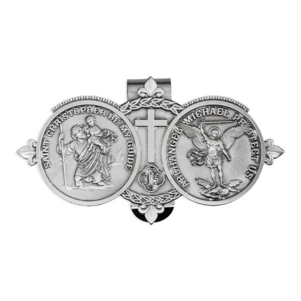 AUTO VISOR CLIP St Christopher and St Michael the Archangel #VP-330-620