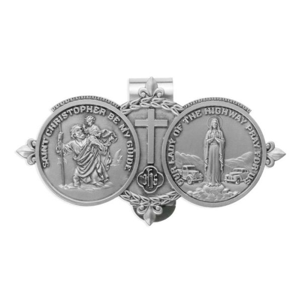 AUTO VISOR CLIP St Christopher and Our Lady Of The Highway #VP-5049
