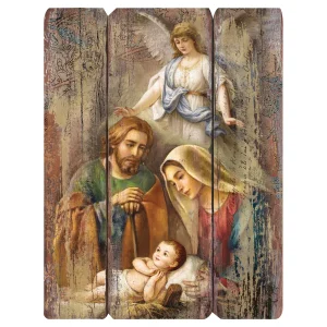 HOLY FAMILY WITH ANGEL DECORATIVE PANEL #31292