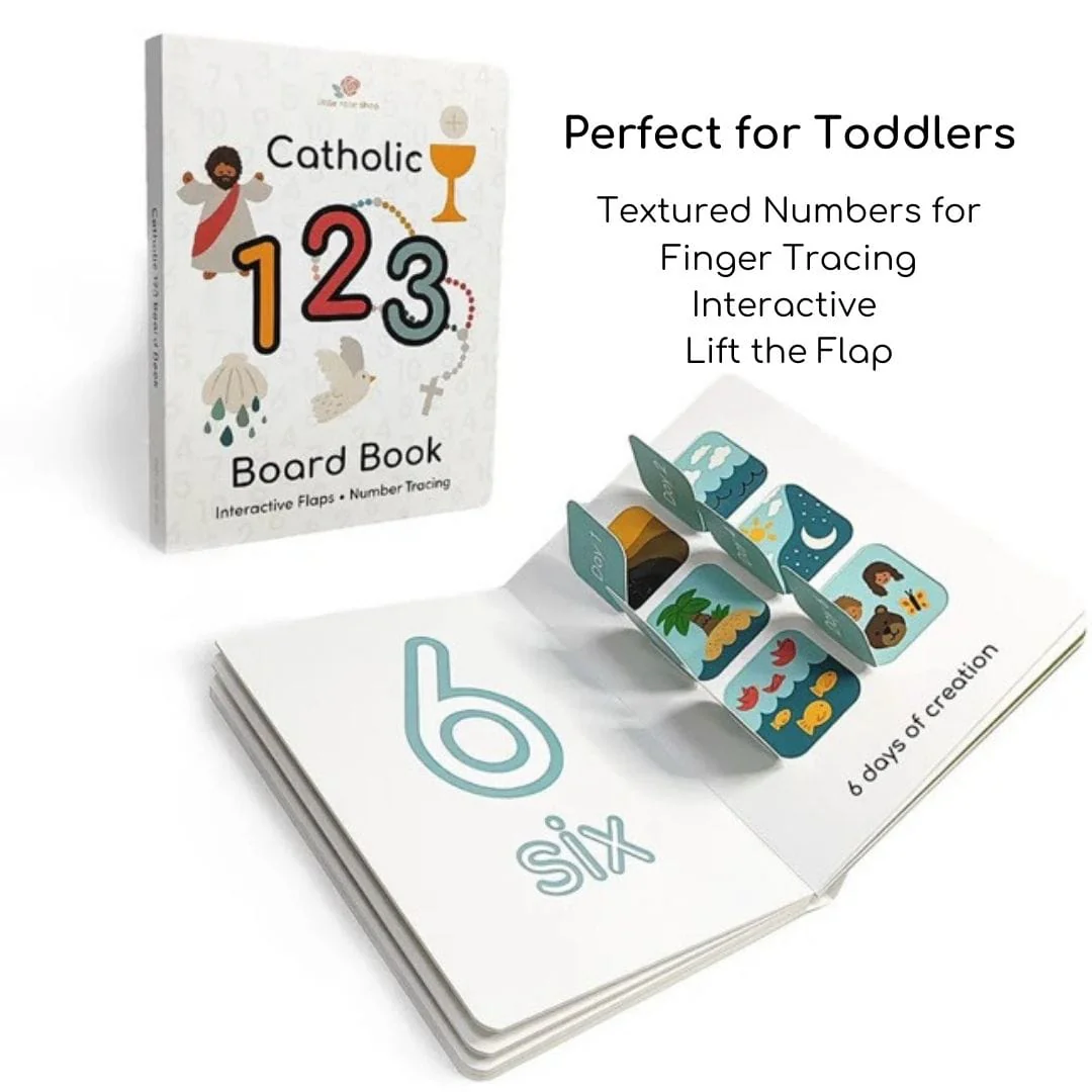 CATHOLIC 123 Interactive Flaps and Number Tracking Board Book - Image 2