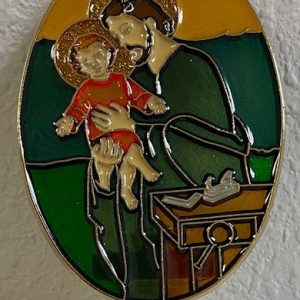 ST. JOSEPH IMITATION STAINED GLASS NIGHT-LIGHT.