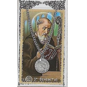 ST BENEDICT PRAYER CARD SET.  #PSD600BN.
